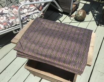 Striped rayon blend vintage fabric black purple yellow upholstery fabric purple geometric cushions pillows