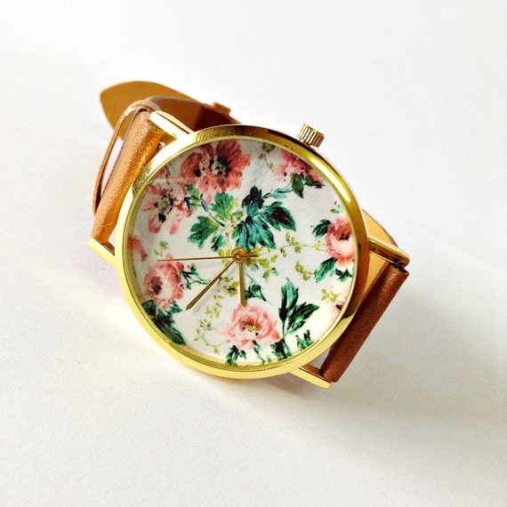 Floral Watch Women Watches Leather Watch Ladies Watch