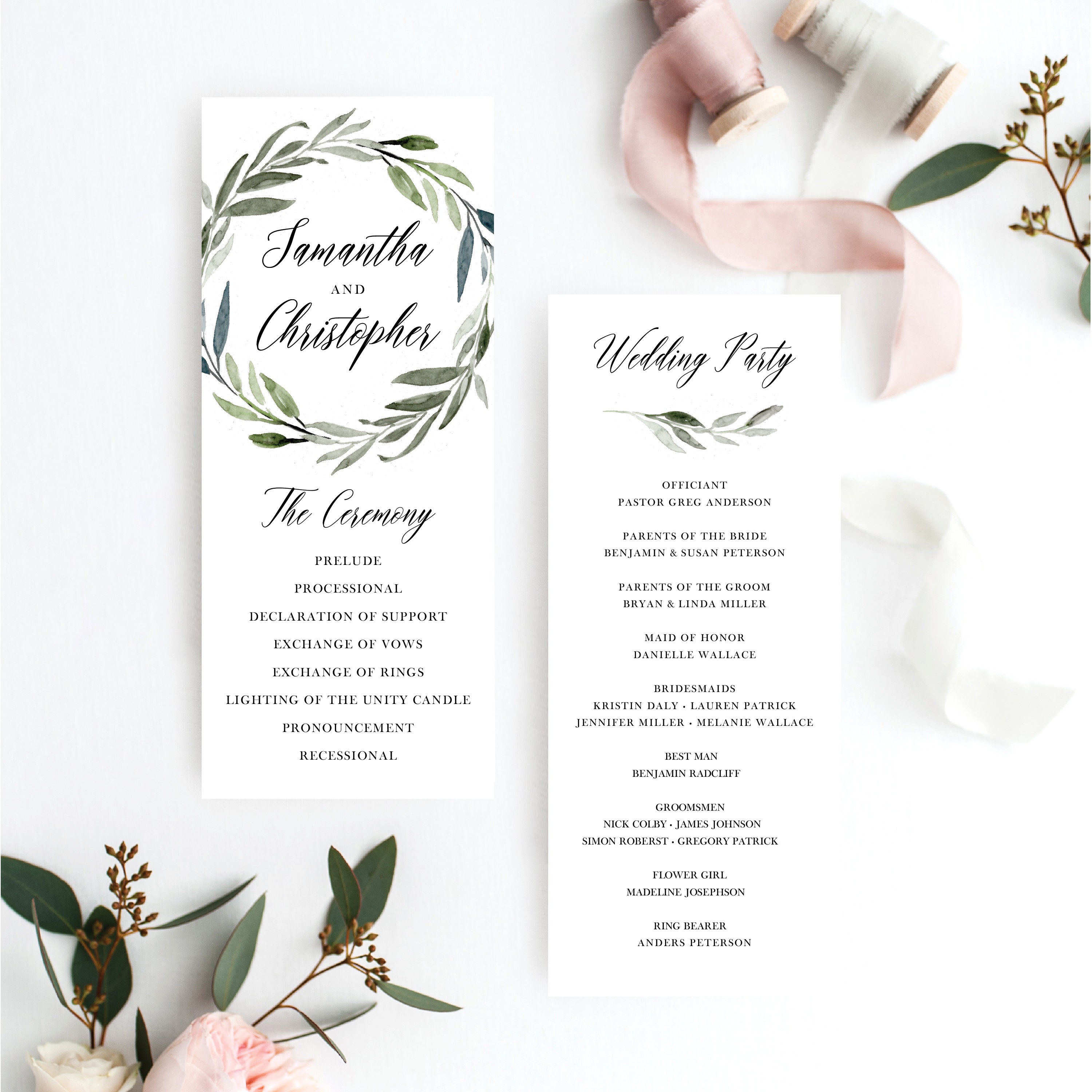 wedding program ceremony