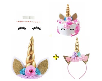 Unicorn Cake Unicorn Cake Topper Birthday Cake Unicorn Headband Happy Birthday Party Unicorn Cake Unicorn Headand