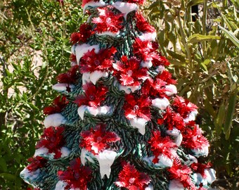 15" Ceramic Christmas Tree, Lighted with Music Box, Just Like Grandma/Mom Made