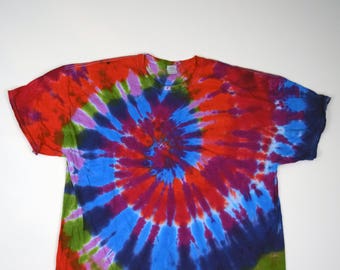 Hey Happiness! Spiral Tie Dye T-Shirt (Gildan Ultra Cotton Size 4XL) (One of a Kind)