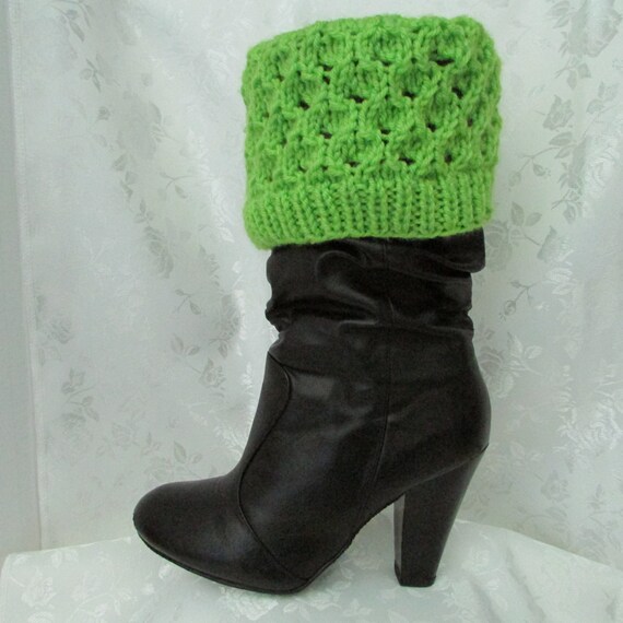 Lime green boot cuffs leg warmers leg protectors boot
