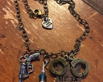 He is my Hero charm necklace