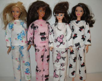 Handmade Barbie clothes - Your choice -- choose 1 - flannel pajamas