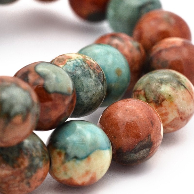 15 Jade Beads 8mm Dyed Desert Tones Gemstone Beads BD889