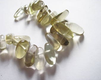 20 pearls rice yellow quartz 11 / 19mm
