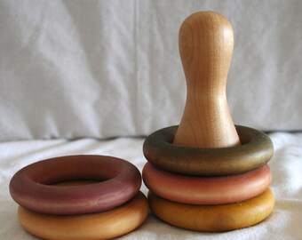 Wooden Bowling Pin Stacker - Montessori Inspired Learning Game