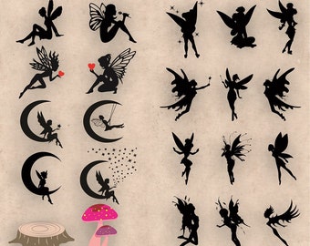 Fairies svg, Fairies Clipart, Fairy Silhouette svg, Fairies vector, Fairy stencil, Princess svg, Fairy vector, Fairy svg, Fairy prints