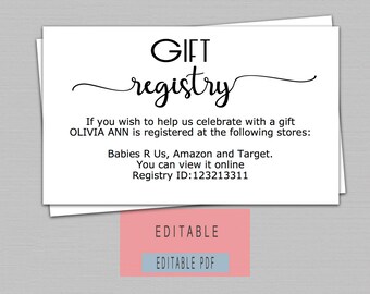 Bright image for free printable baby registry cards Insane image inside free printable baby registry cards