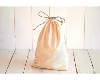 loose average purse size organic cotton