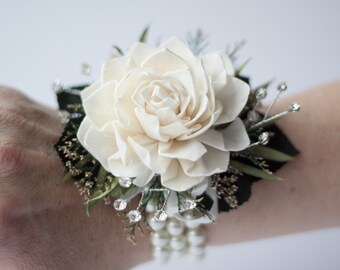Dahlia Wristlet Corsage - Traditional Wrist Corsage - Keepsake Wrist Corsage - Prom Corsage - Mother's Corsage -