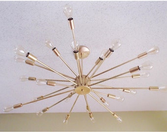 Large 24 Arm Spoked Atomic Sputnik Ceiling Light modern