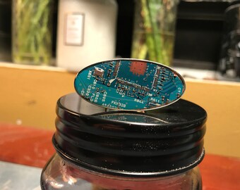 Oval Aqua Harddrive Ring