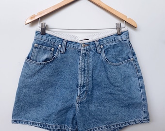 High Waisted 90s Blue Denim Shorts