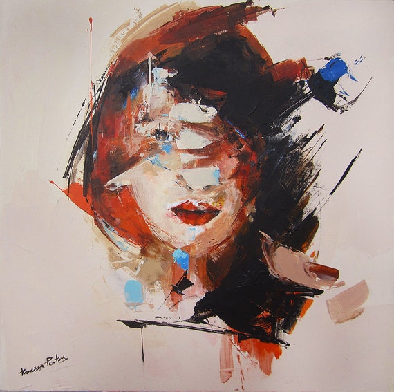 Modern Portrait Abstract Art Female Art Woman Painting