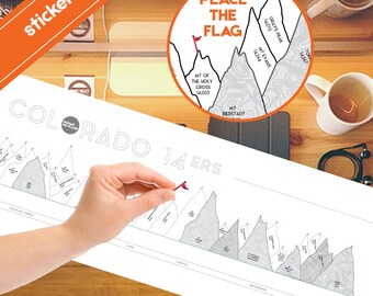 Colorado 14er Scratch off Map Poster