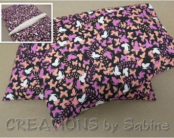 Corn Heating Pack Heat Wrap Microwaveable with Washable Cover Hot Cold Pack Pink Peach White Black Mini Butterflies READY TO SHIP (536)