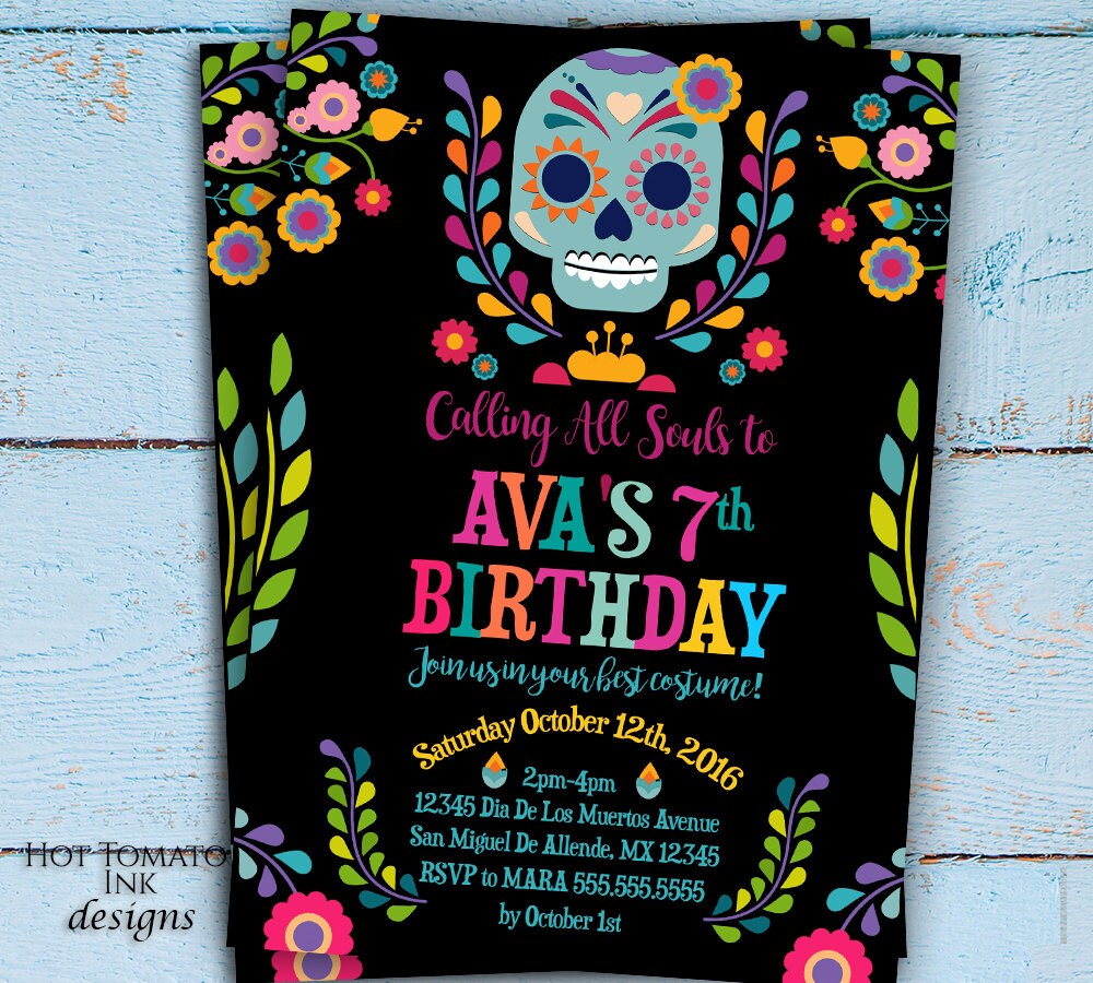 Day of the Dead Invitation Dia De Los Muertos Invitation