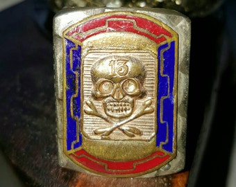 1940's #13 Skull -y- Crossbones Mexican Biker Ring