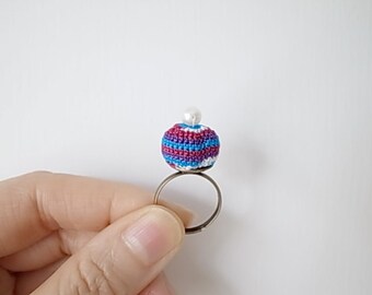 Crochet Lace Jewelry(Simplicity)Pearl Ring, Crochet Ring