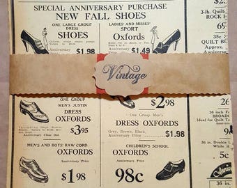 Old 1938 newspaper pages, size 8 1/2 inches X 11 inches, set of 20 pages, junk journals, smash books, scrapbooking, paper crafts