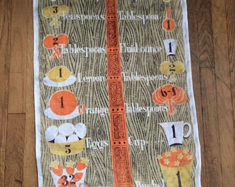 1950's Lois Long "Equivalents" tea towel