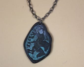 Short Chain Rare Vintage Grecian Pendant