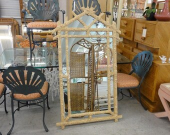 Tall Vintage Faux Bois Mirror