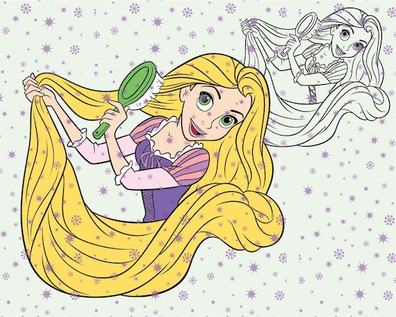 Disney princess Rapunzel SVG cutting ESP vector instant