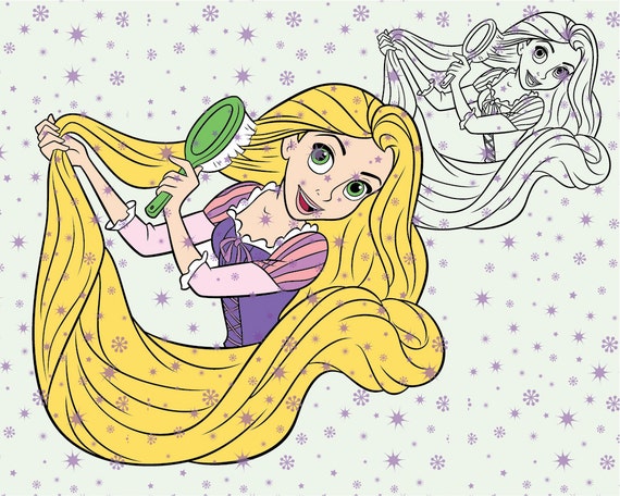 Download Disney princess Rapunzel SVG cutting ESP vector instant