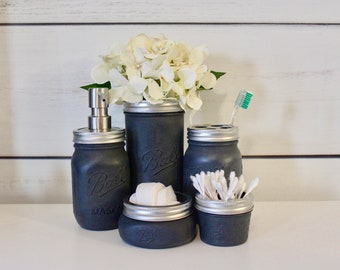 Rustic Farmhouse Mason Jar Decor, Bathroom