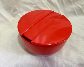 Vintage Modern Rosti Denmark Red Mepal Melamine Sugar Bowl Soren Anderson 2037