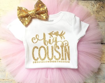 Big cousin gold glitter bodysuit