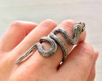 Boho Snake Ring | Snake Ring | Snake Ring | Vintage style Jewelry | gift for her | Silver Tone | Statement Jewelry | Hippie Jewelry | gift