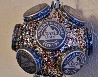 Coors Light beer bottle cap ornament