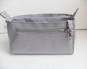 Purse organizer insert / Bag organizer /Handbag organizer in Cement/light gray fabric