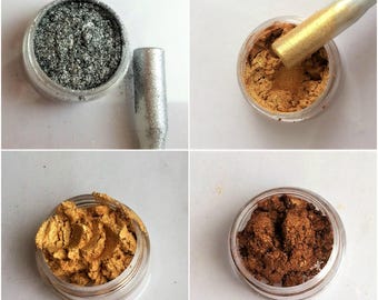 Aluminium-Kupfer, Silber, Gold, Rose Gold, gold, rötlich braune Nagel Pulver Glanz Metallic Magic Nail Pulver Pigment Licht, Spiegel Pigment
