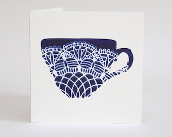 Cup of Tea card, Thank you card, Mothers day card, Get Well soon card.