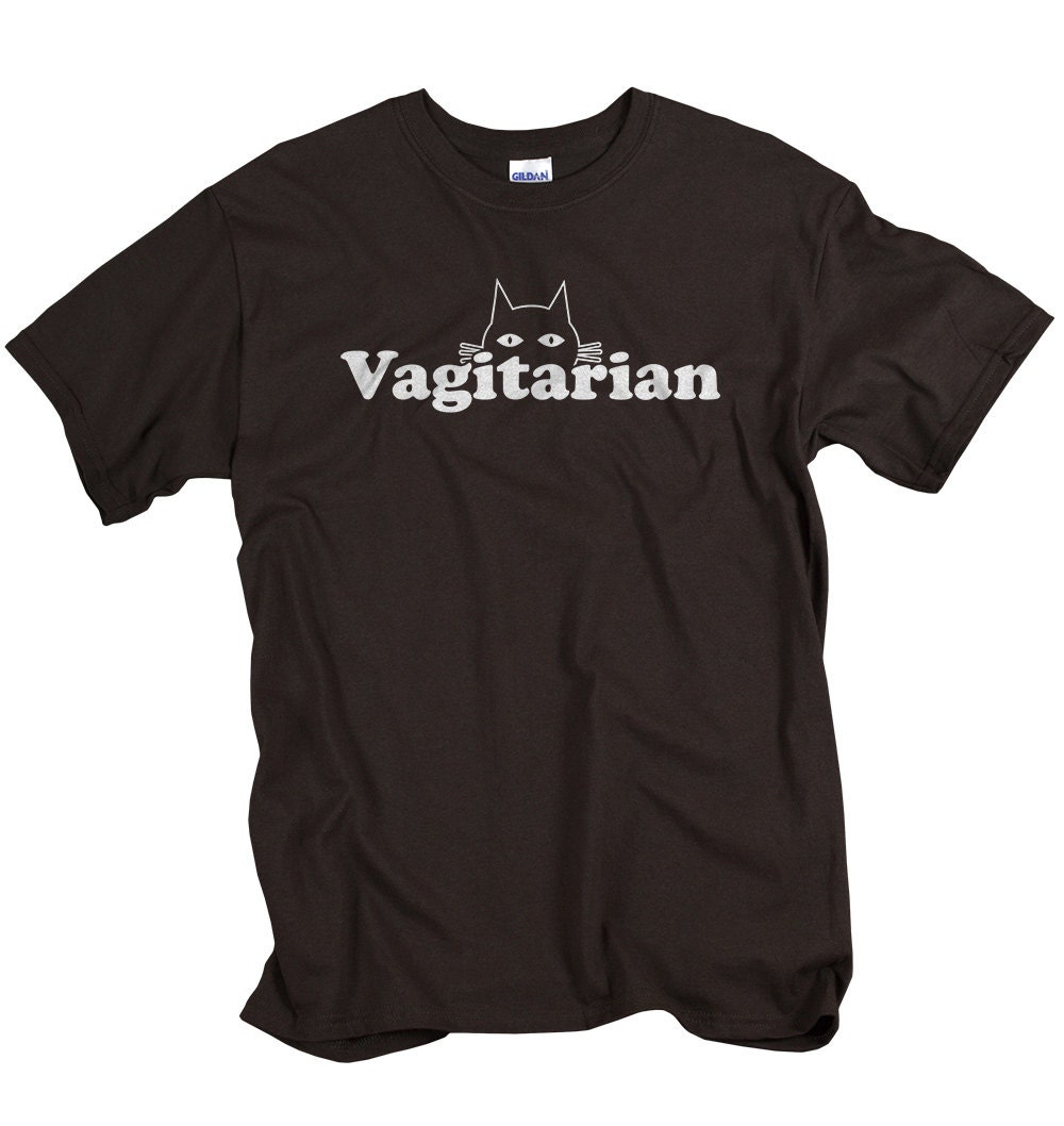 Vagitarian T Shirt Funny Adult Humor Pussy Cat Mens Rude