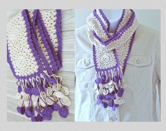 Granny Square Crochet Scarf with Tassels