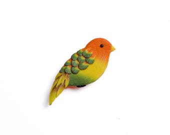 Polymer clay bird brooch pin Handmade bird jewelry Bird badge Animal brooch pin Birdy brooch Wildlife brooch jewelry Nature pin