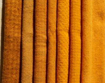 Orange - Hand Dyed Felted Wool in a Beautiful Collection a Perfect Rug Hooking and Applique Wool