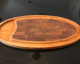 Vintage Dansk Jens Quistgaard Denmark Oval Teak Cheese Board Serving Tray