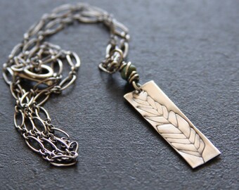 Sterling silver feather necklace // Feather Necklace // Artisan necklace