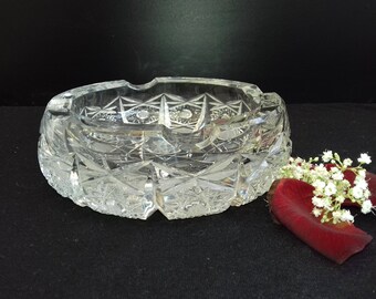 French Bohemian Crystal Ashtray