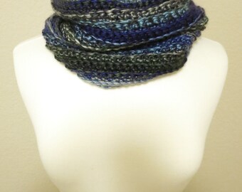 Crochet Cowl in Blue Ombre