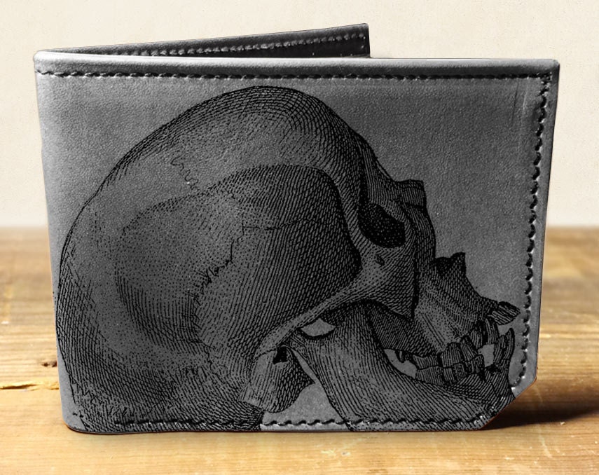 wallet leather wallet skull wallet mens wallet 0013