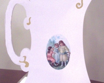 Card - HOT CHOCOLATE POT - Victorian Style - 18kt Gold Leaf