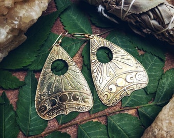Planchette moon phase earrings